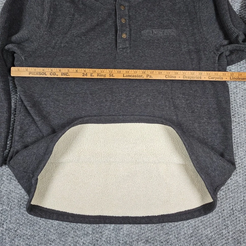Katahdin Iron Works Henely Waffle Shirt Men's Gray Sherpa Lined Pullover XXL‎